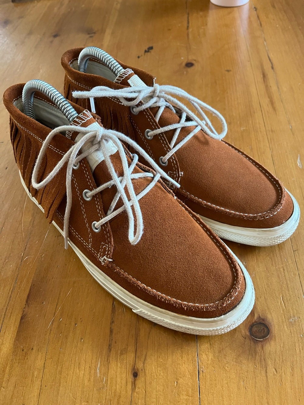 Converse All Star Fringe Mid in Glazed Ginger Leather Woman’s 8.5 Nearly New